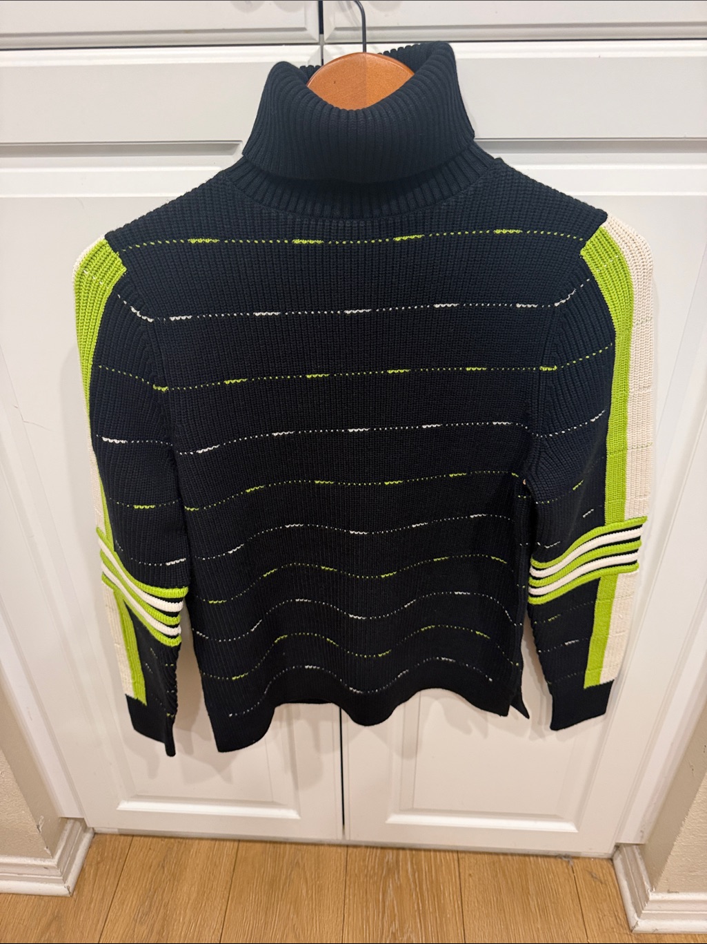 Alp N Rockmen's Navy Turtleneck Sweater With Lime Accent